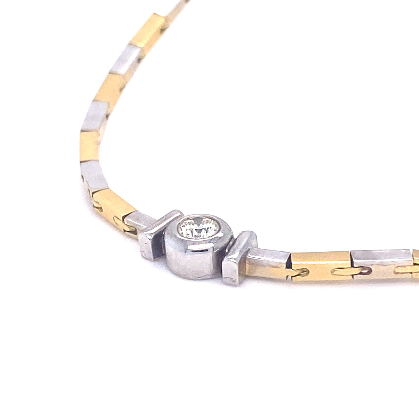 Stripes Deluxe - Modernes Collier Bicolor mit Diamant