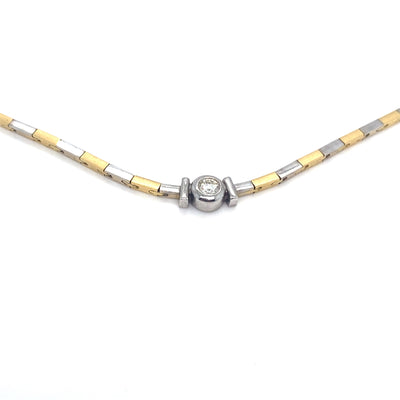 Stripes Deluxe - Modernes Collier Bicolor mit Diamant